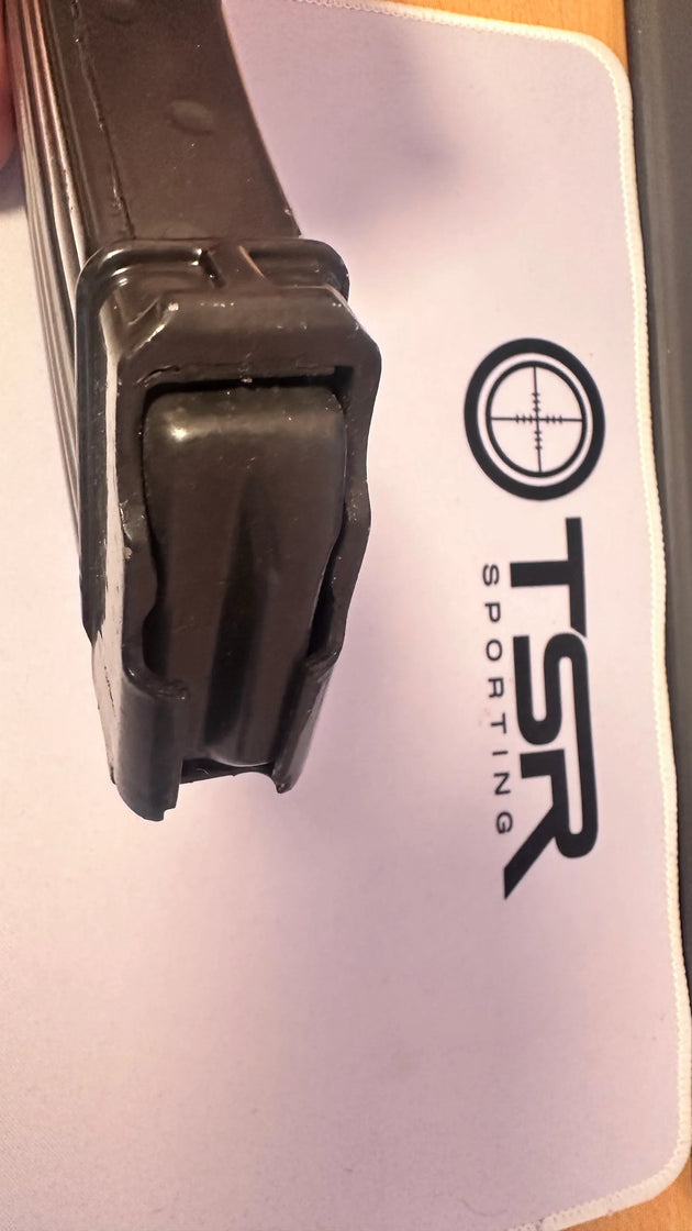 Black rifle magazine for sporting use, shown on TSR Sporting mat