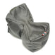 Gray tactical shooting bag with red, white, blue tag for precision rifle support