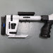 White and black adjustable shooting rest for precision target practice and competition